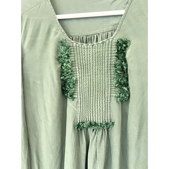 DVF Silk Long Sleeve Ballon Sleeves Pullon Blouse Boxy Size 4 Small Top Shirt - Picture 4 of 9